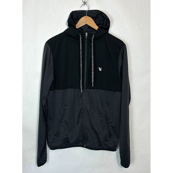 Vuori Sunday Element Jacket Mens M Full Zip Black Gray V215 Hooded Zip - Picture 2 of 6